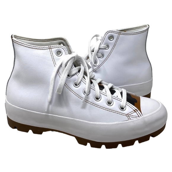 Converse Ctas Lugged Shoes Leather White Camo Brown Women's Custom 570637C-WTCM - Picture 2 of 7